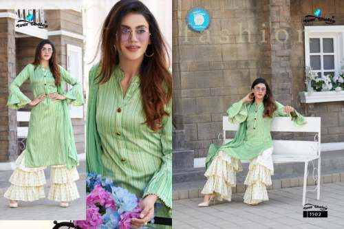 Party wear Ruffle Sharara Palazzo Suit For Girls 