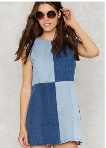 Casual Denim One Piece Dress by Harshada Ladies Wear And Born Baby Shop