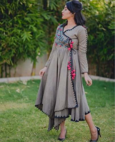 Designer Indo Western Angrakha Kurti Dress by Harshada Ladies Wear And Born Baby Shop