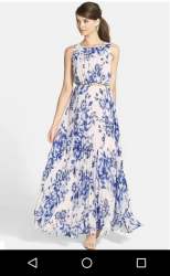 Flowery Printed Ladies One Piece Maxi Gown