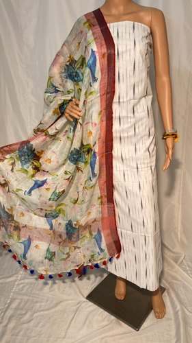 Pure Linen Digital Printed Unstitched Salwar Suit  by Mangaldeep Suit