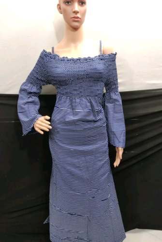 Stripes pattern Off shoulder western one piece 