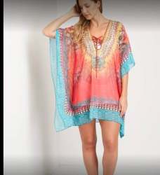 Beach Wear Short Printed Kaftan 