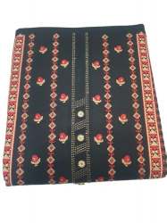 Casual wear Black Embroidered Dress Material 