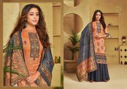 Latest Printed Pashmina Suit Material for Ladies 