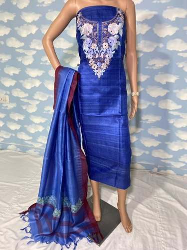 Kashmiri  Hand Embroidered  Silk Salwar Suit.