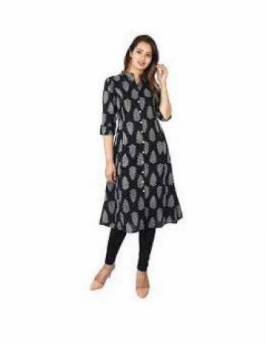 Fancy Black Straight Kurti Collection  by Sai Creation