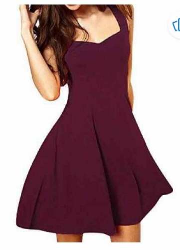 Plain Magenta One Piece Western Frock by Ghunghat Boutique