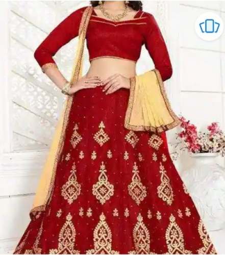 Wedding Wear Red Embroidered Lehenga Choli  by Ghunghat Boutique