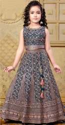 Fully Embroidered Green Kids Lehenga Choli 