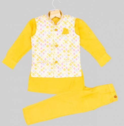 Haldi Special Kids Boys Kurta Pant Set  by Mumkins Kids Wear