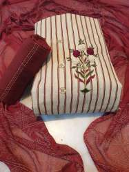 Ladies Unstitched Dress Material with Hand Work