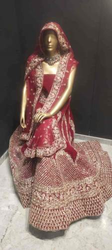 Red Embroidered Dulhan Lehenga Choli by Saloni Creation