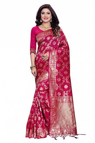 Buy Krutam Fashion Banarasi Art Silk Saree by Krutam Fashion