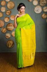 Tussar Ghicha Plain Silk Saree