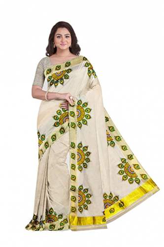Buy Cotton Tissue Saree At Wholesale By Mylooms by Mylooms