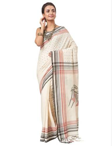 Border pattern designer Ladies Cotton Saree by God Will Executors