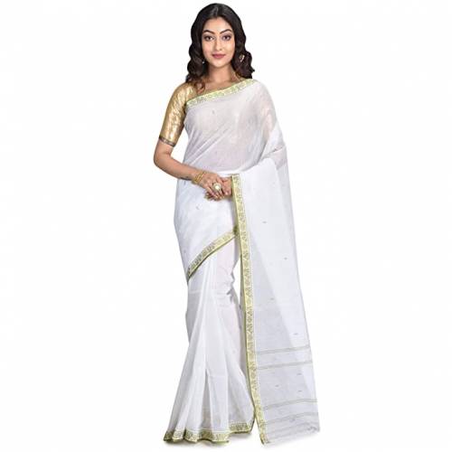Buy Cotton Handloom Tant Saree By Raj Sarees by Raj Sarees