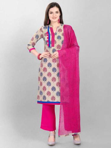 Buy Cotton Printed Kurta And Palazzo Material by Jevi Prints