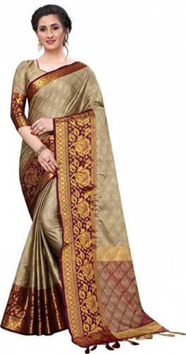 Buy Kanjivaram Silk Saree By Aurima Brand by Aurima