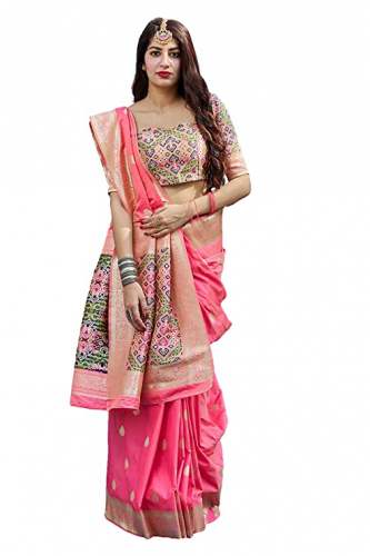 Buy Soft Banarasi Silk Saree By Aurima Brand by Aurima