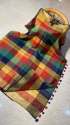 Checks Casual Wear Linen Sarees thumb 1