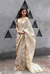 Kota Organza With Zari Stipped Pallu Saree