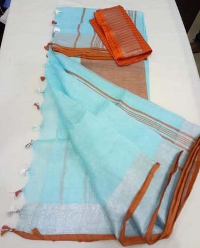 Ladies Fancy Linen Sarees by Royal Handloom Fabrics