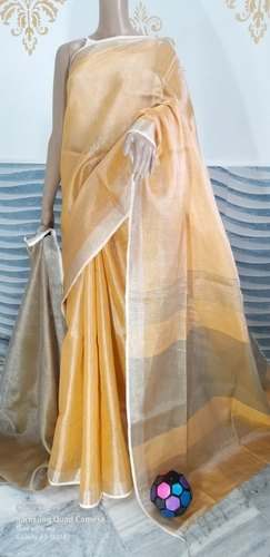 Ladies Stylish Tissue Linen Saree by Royal Handloom Fabrics