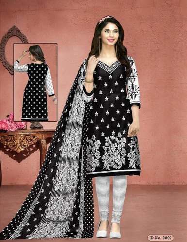 Casual Wear Printed Dress Material - Black Queen  by Myera Collection