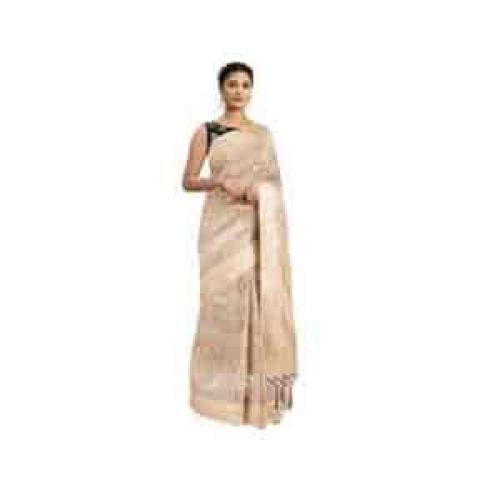 Party wear Cream Ladies Saree by Royal Textile Market
