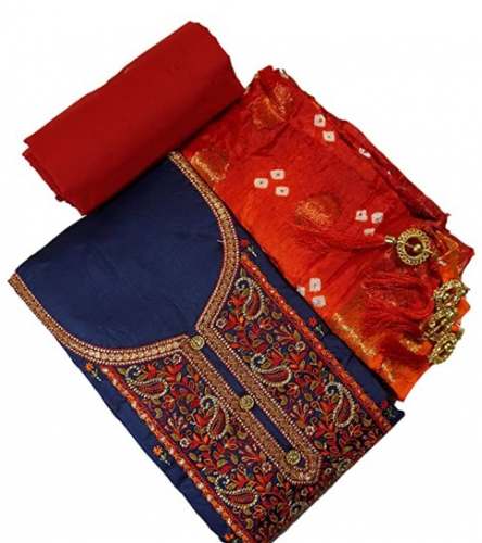 Womens Unstitched Embroidered Jam Cotton Suit