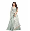womens-pista-color-heavy-gown-with-dupatta