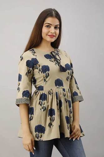 KIMAYRA Women's Pure Cotton  Printed  Tunic Top by The Chick Shop