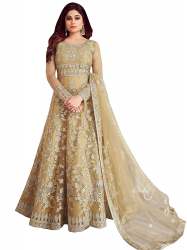 RE Enterprise Beige net Embroidered Anarkali Gown 