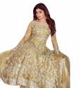 RE Enterprise Beige net Embroidered Anarkali Gown  thumb 1