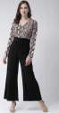 Women Black & Pink Printed Basic Jumpsuit