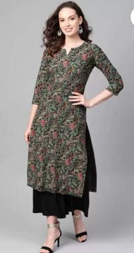 Women Printed Rayon Straight Kurti