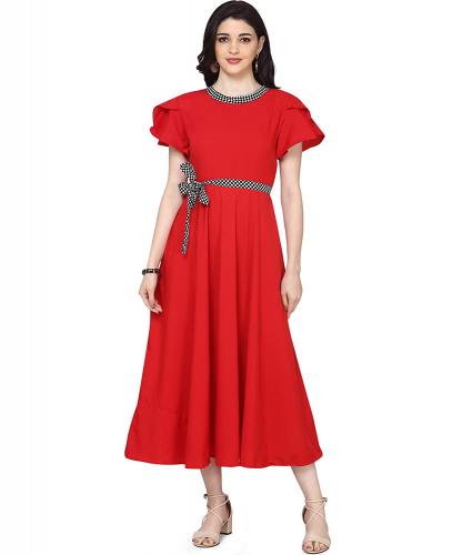 Women's Crepe A-Line Maxi Dress