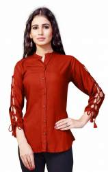 Buy Avisha Plain Red Top At Wholesale Price