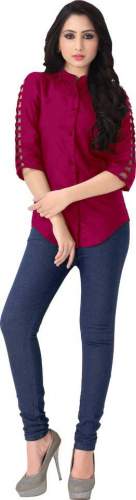Buy Solid Women Pink Top By Avisha Brand