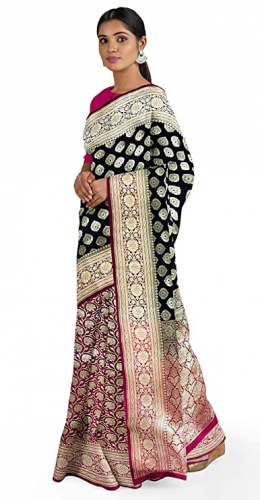 Buy Banarasi Silk Zari Weaving Saree By HerClozet