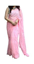 Buy HerClozet Chikankari Georgette Saree