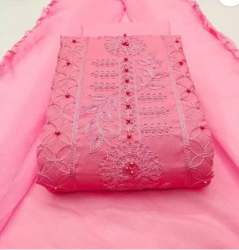Cotton Embroidered Salwar Suit Material 