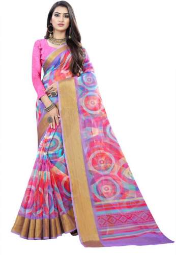 Buy Print Daily Wear Cotton Silk Saree By Fevinaa