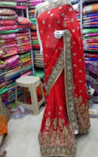 Heavy Designer Wedding wear Red Work Saree by R D Fashion