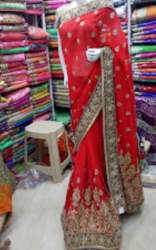 Heavy Designer Wedding wear Red Work Saree