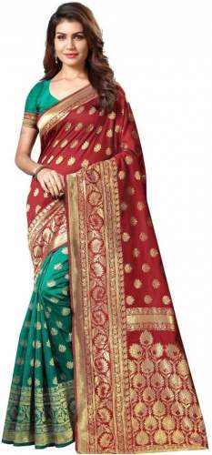 Buy AANZIA Banarasi Jacquard Saree For Women by AANZIA
