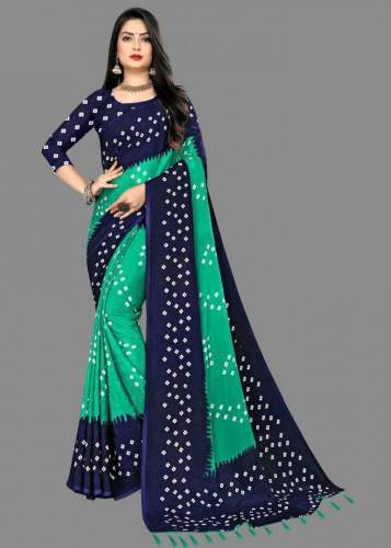 Get Bandhej Poly Silk Saree By DC Brand