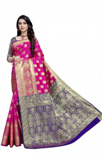 Get Kanjivaram Cotton Silk Saree By DC Brand